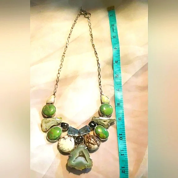 Showstopping Multi-Gemstone Extravaganza Statement Necklace - Picture 13 of 16